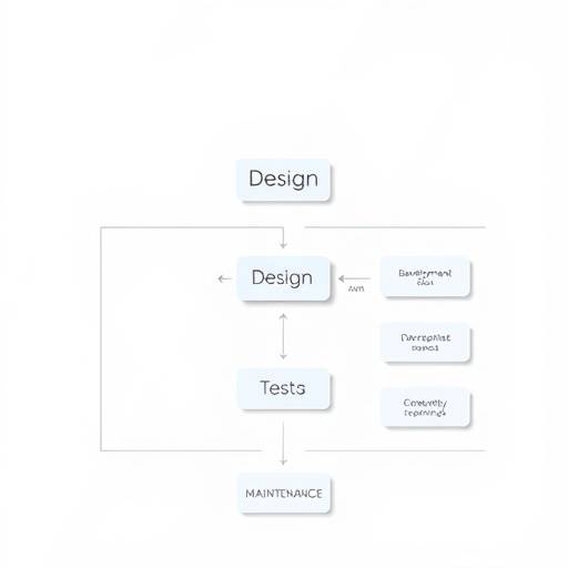 Flowchart illustrating the process of web accessibility implementation, starting from design and development to testing and maintenance.