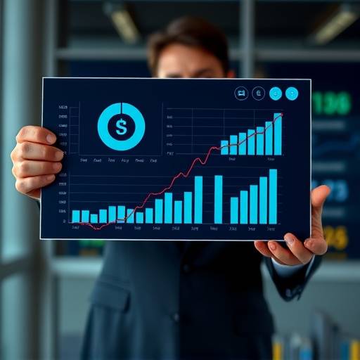 Image of a professional presenting financial data